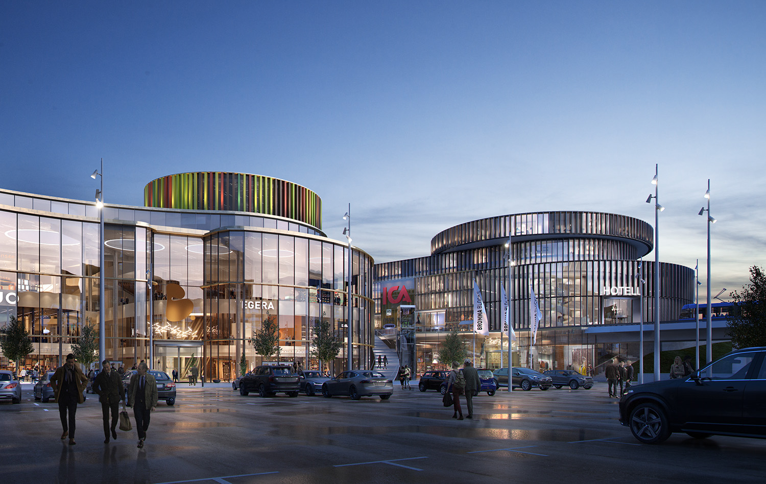 Bromma Blocks exteriör och parkering